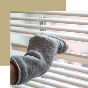 9. Wipe Down Blinds with an Old Sock