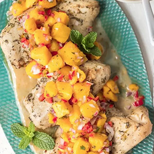 Recipe: Sangria Chicken with Mango Salsa